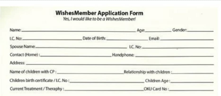 WishesMember Application Form